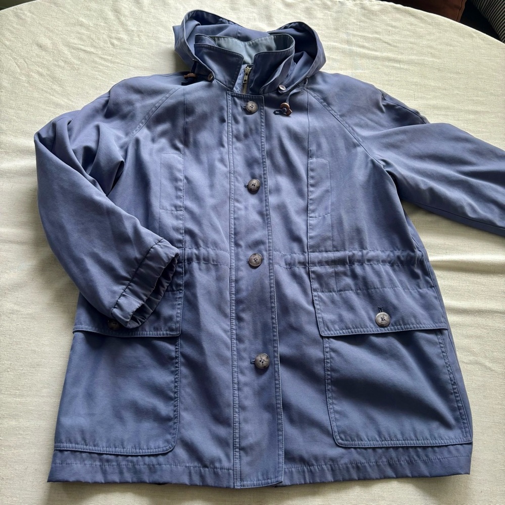 Gallery Blue Hooded Jacket Women’s L Petite